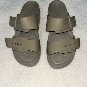 Stylish CROC Taupe Slide Sandals
